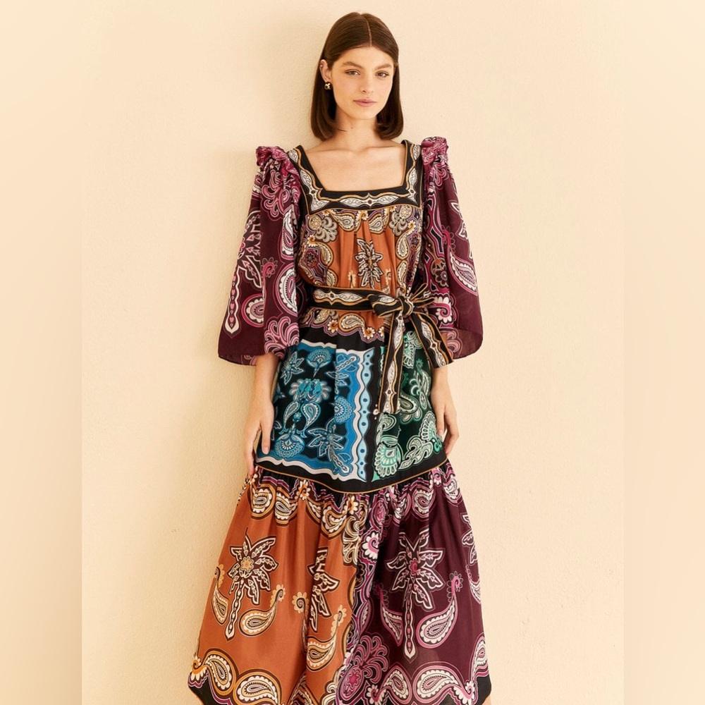 Farm Rio Multicolor Sweet Mermaids Midi Dress
